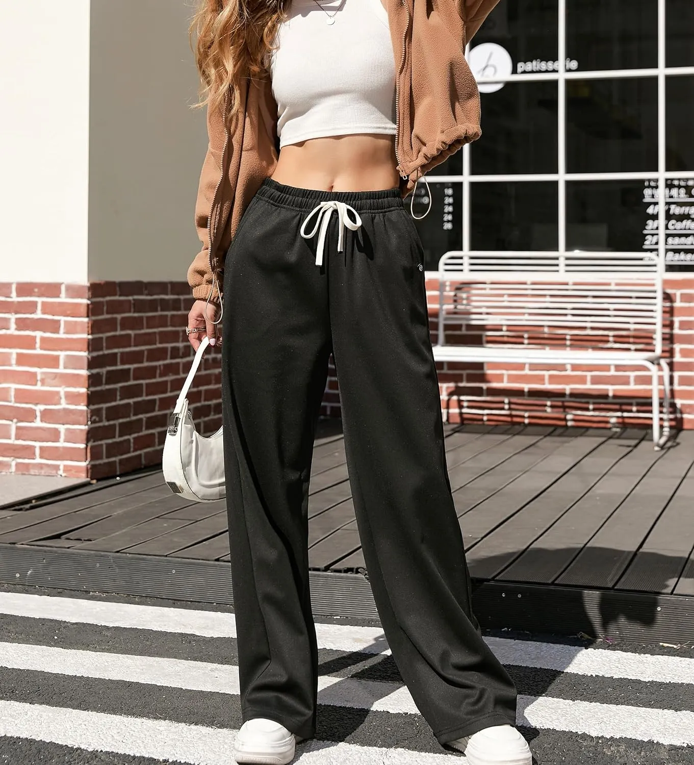 V.A.TOR 189 UNCO&BOROR Women's High Waisted Wide Leg Sweatpants Loose Fit Lounge Pants Elastic Waist Jogger