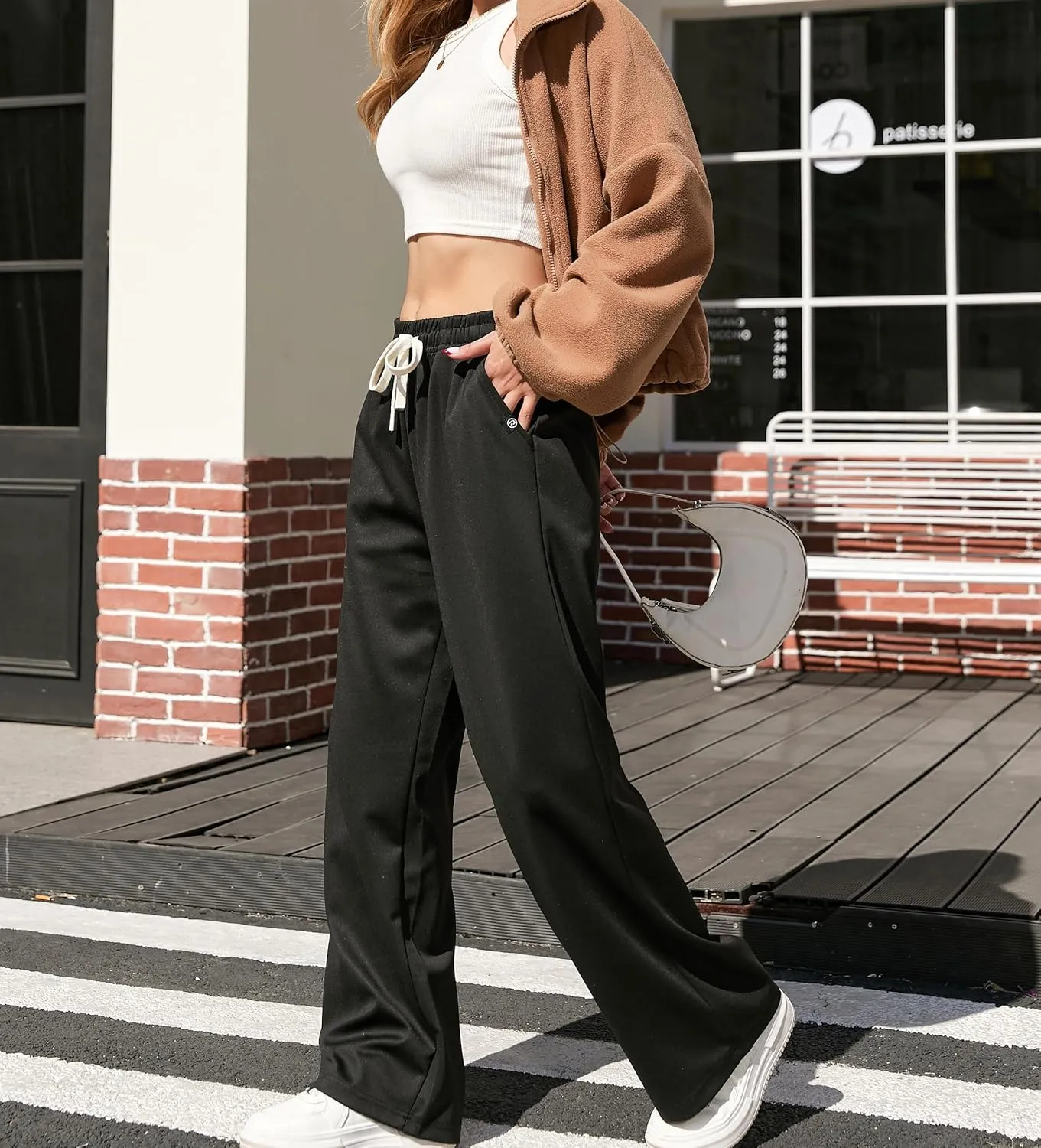 V.A.TOR 189 UNCO&BOROR Women's High Waisted Wide Leg Sweatpants Loose Fit Lounge Pants Elastic Waist Jogger