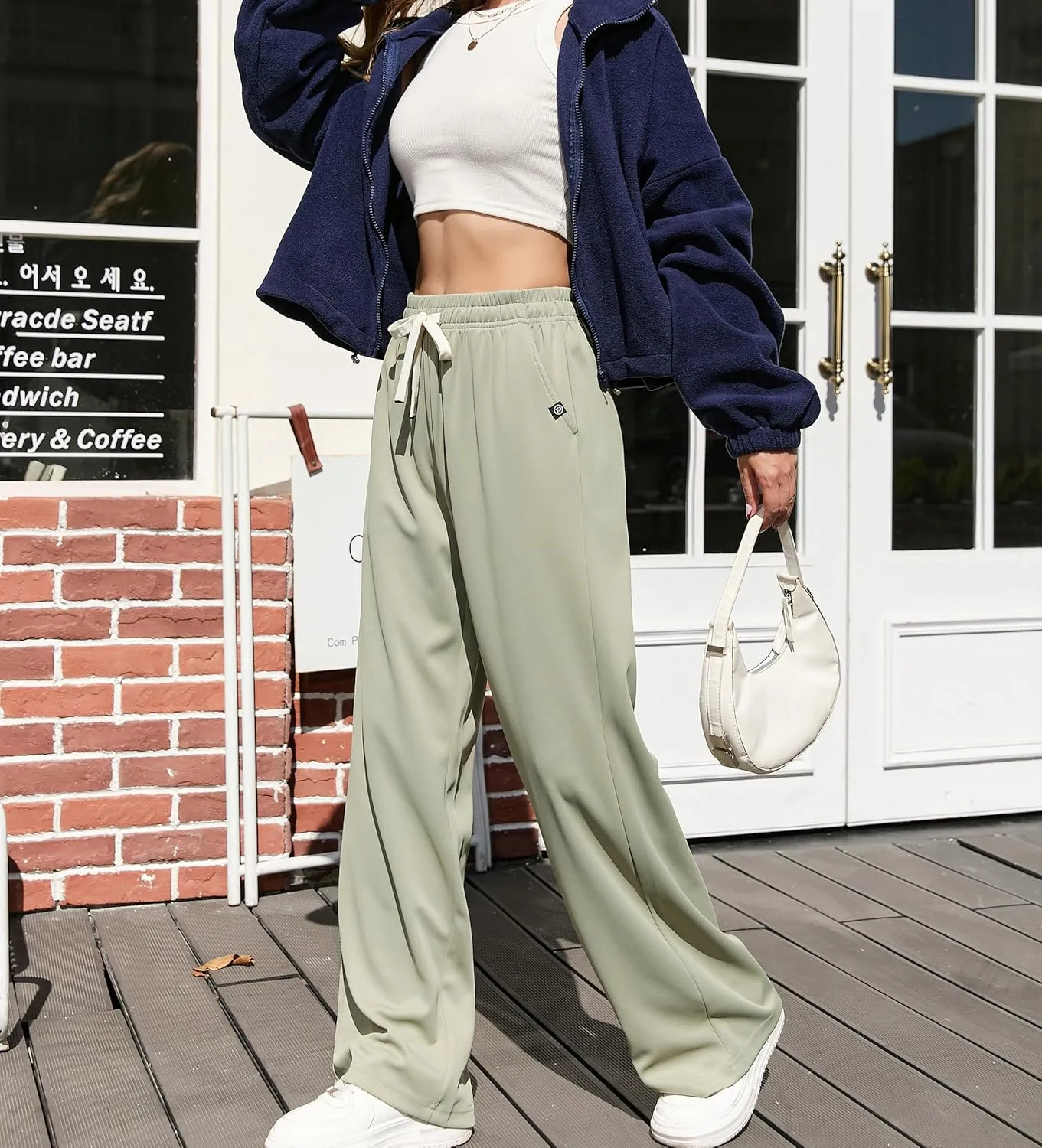 V.A.TOR 189 UNCO&BOROR Women's High Waisted Wide Leg Sweatpants Loose Fit Lounge Pants Elastic Waist Jogger