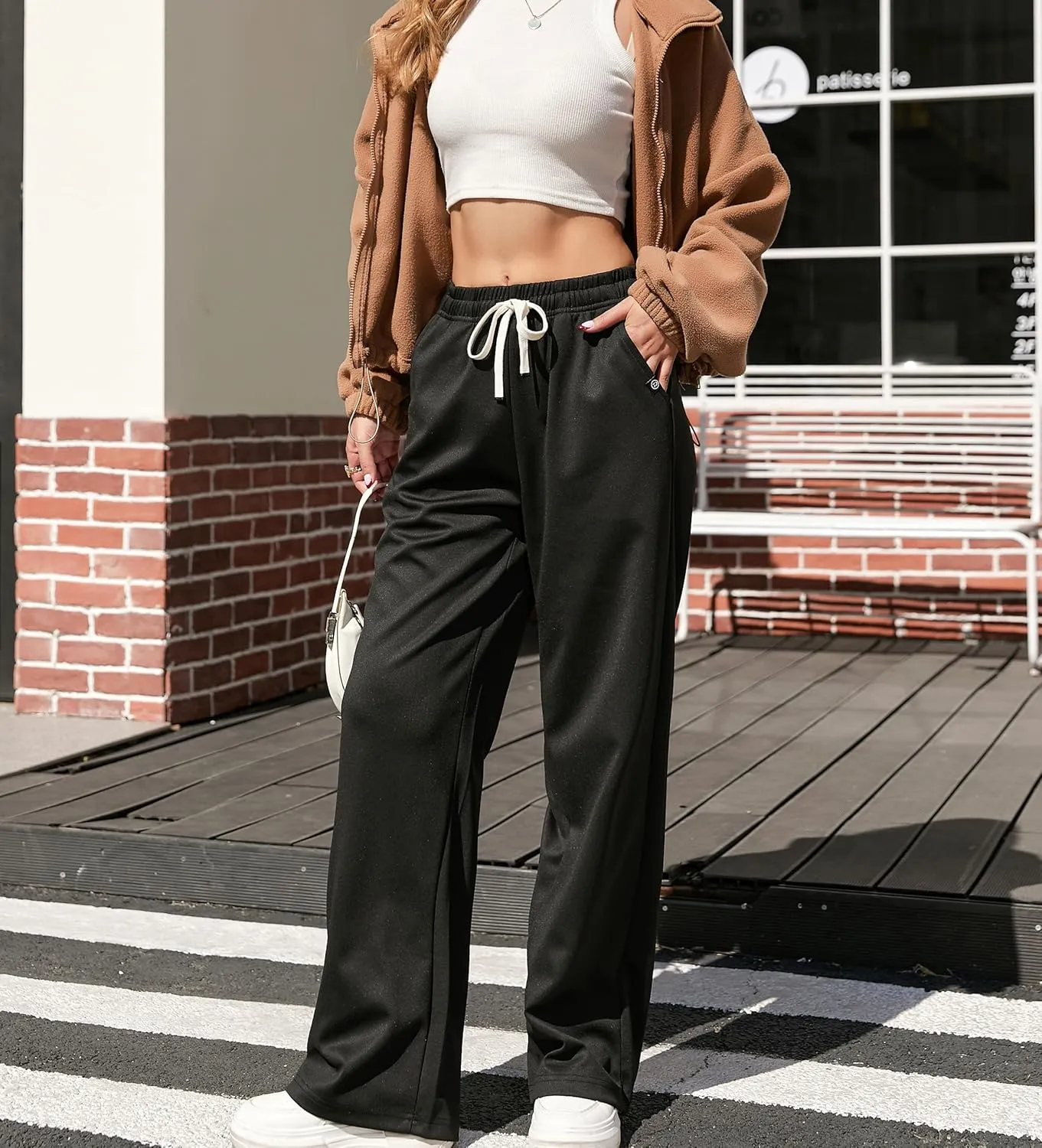 V.A.TOR 189 UNCO&BOROR Women's High Waisted Wide Leg Sweatpants Loose Fit Lounge Pants Elastic Waist Jogger
