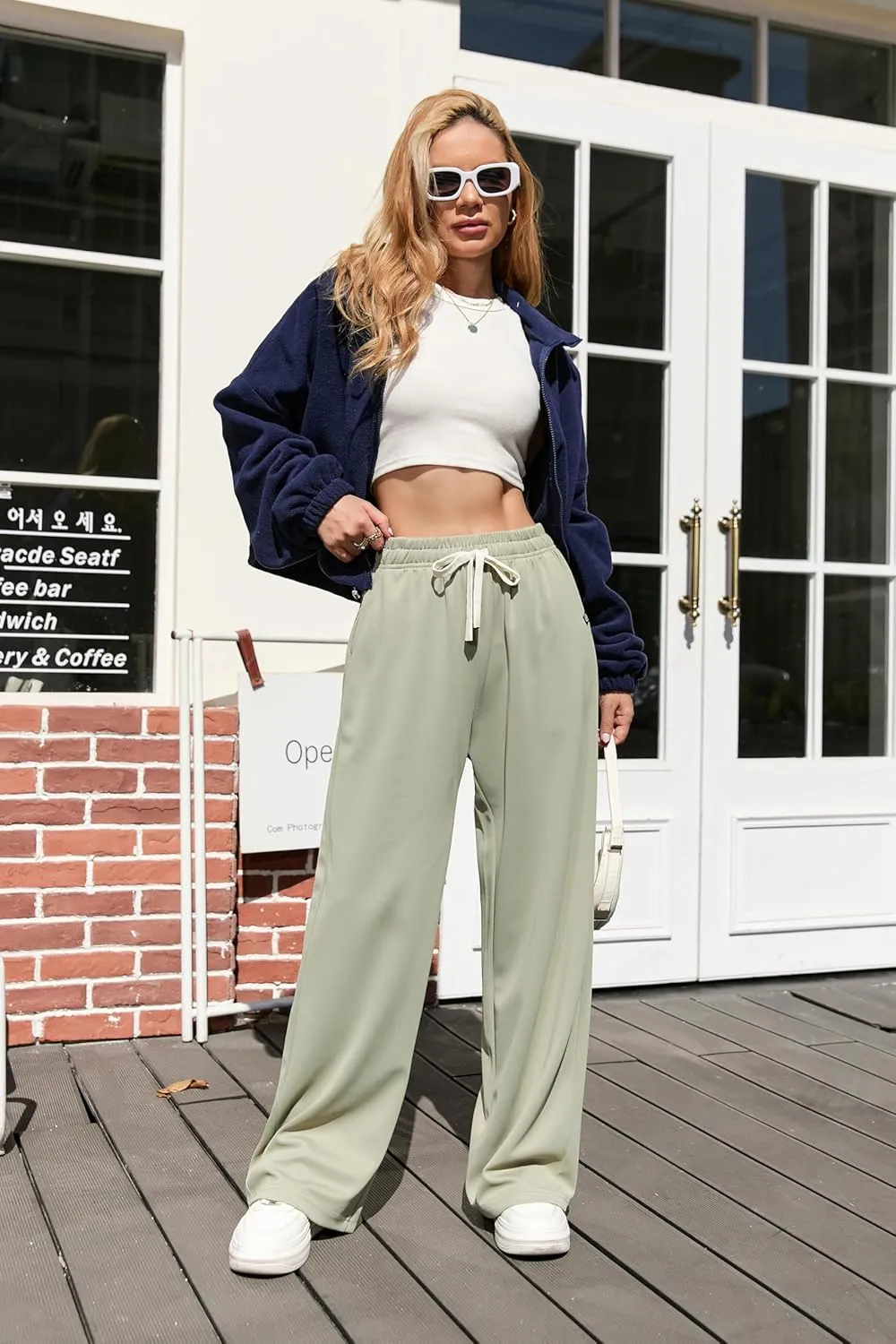 V.A.TOR 189 UNCO&BOROR Women's High Waisted Wide Leg Sweatpants Loose Fit Lounge Pants Elastic Waist Jogger