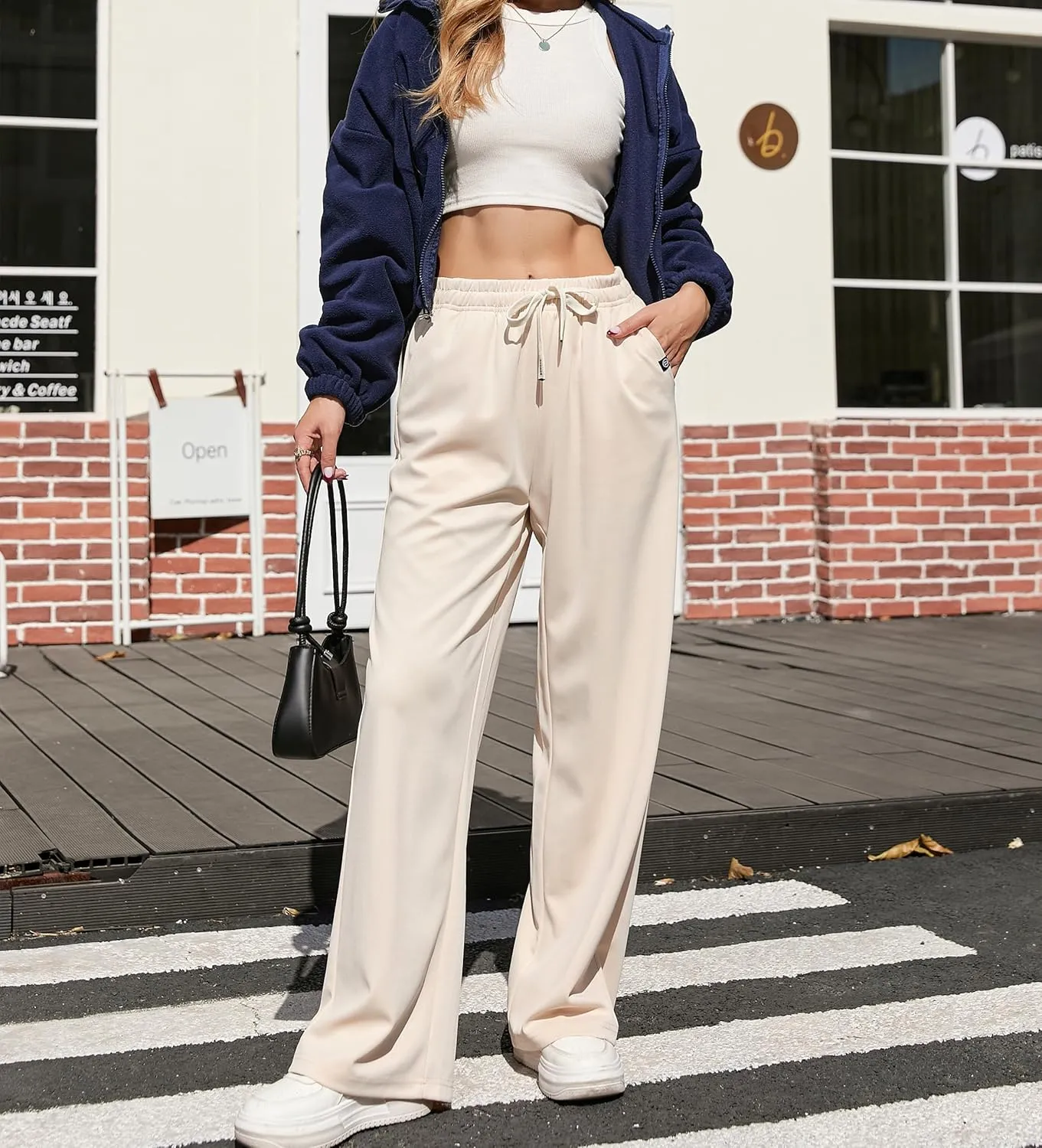 V.A.TOR 189 UNCO&BOROR Women's High Waisted Wide Leg Sweatpants Loose Fit Lounge Pants Elastic Waist Jogger