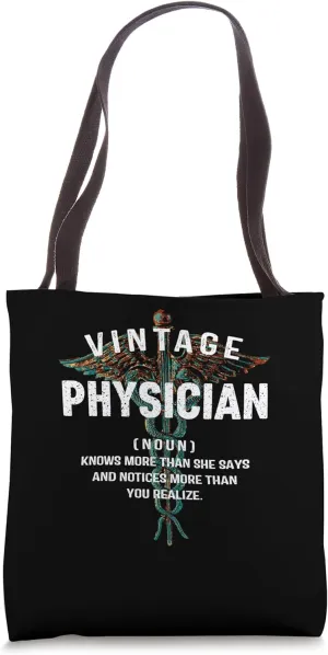 Vintage Physician Doctor Retro MD Groovy Medical Staff Tote Bag