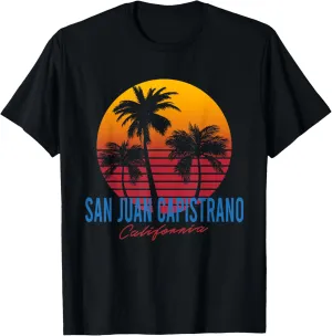 Vintage San Juan Capistrano California Palm Sunset CA Retro T-Shirt