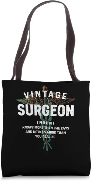 Vintage Surgeon Surgery Retro Surgical Doctor Groovy Tote Bag