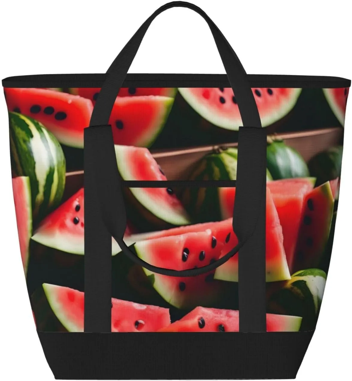 Watermelon fresh fruit Print Tote Bag Adult Heavy Duty For Picnic Beach Camping Large Capacity Insulated Tote Bag
