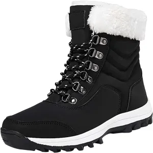 Winter Shoes Men Zipper Waterproof Ankle-Support Boots Slip-on Lightweight Plush Lined Warm Snow Ankle Boots
