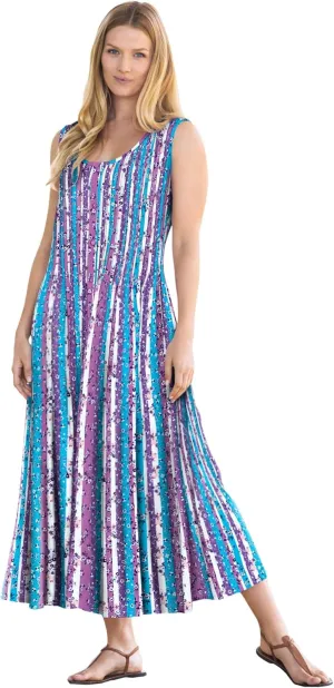 Woman Within Plus Size Pintucked Sleeveless Dress