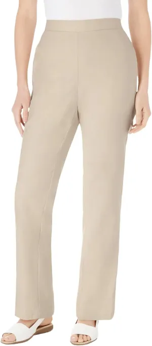 Woman Within Plus Size Straight Leg Linen Pant