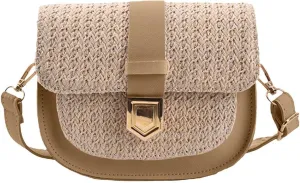 Woman Work Braided Bag Simple Small Fresh Single Shoulder Crossbody Bag Saddle Bag