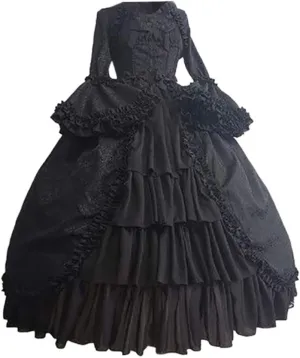 Women's 1950s Vintage Rockabilly Swing Dress Gothic Renaissance Retro Cosplay Victorian Vintage Retro Gown Dress