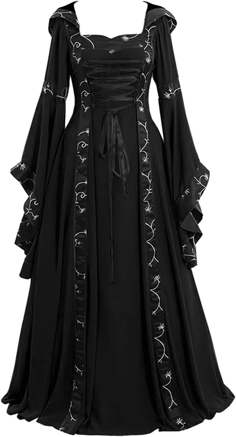 Women's 1950s Vintage Rockabilly Swing Dress Gothic Renaissance Retro Cosplay Victorian Vintage Retro Gown Dress