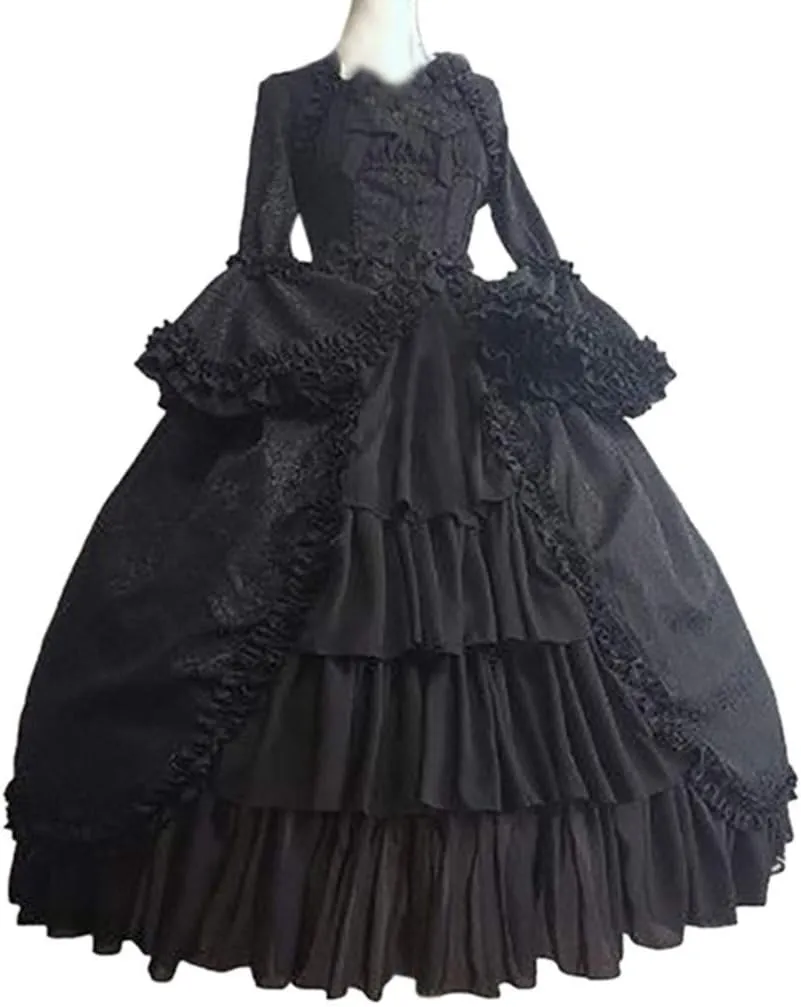 Women's 1950s Vintage Rockabilly Swing Dress Gothic Renaissance Retro Cosplay Victorian Vintage Retro Gown Dress
