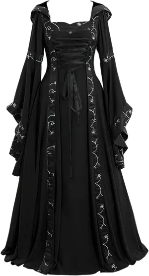 Women's 1950s Vintage Rockabilly Swing Dress Gothic Renaissance Retro Cosplay Victorian Vintage Retro Gown Dress