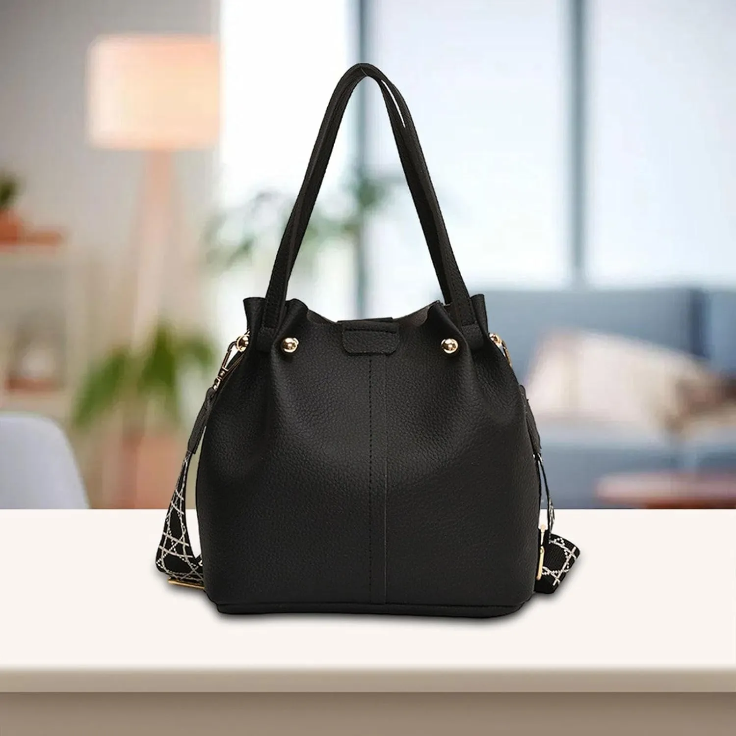 Women's Bucket Bag with Removable Shoulder Strap for Versatile Use