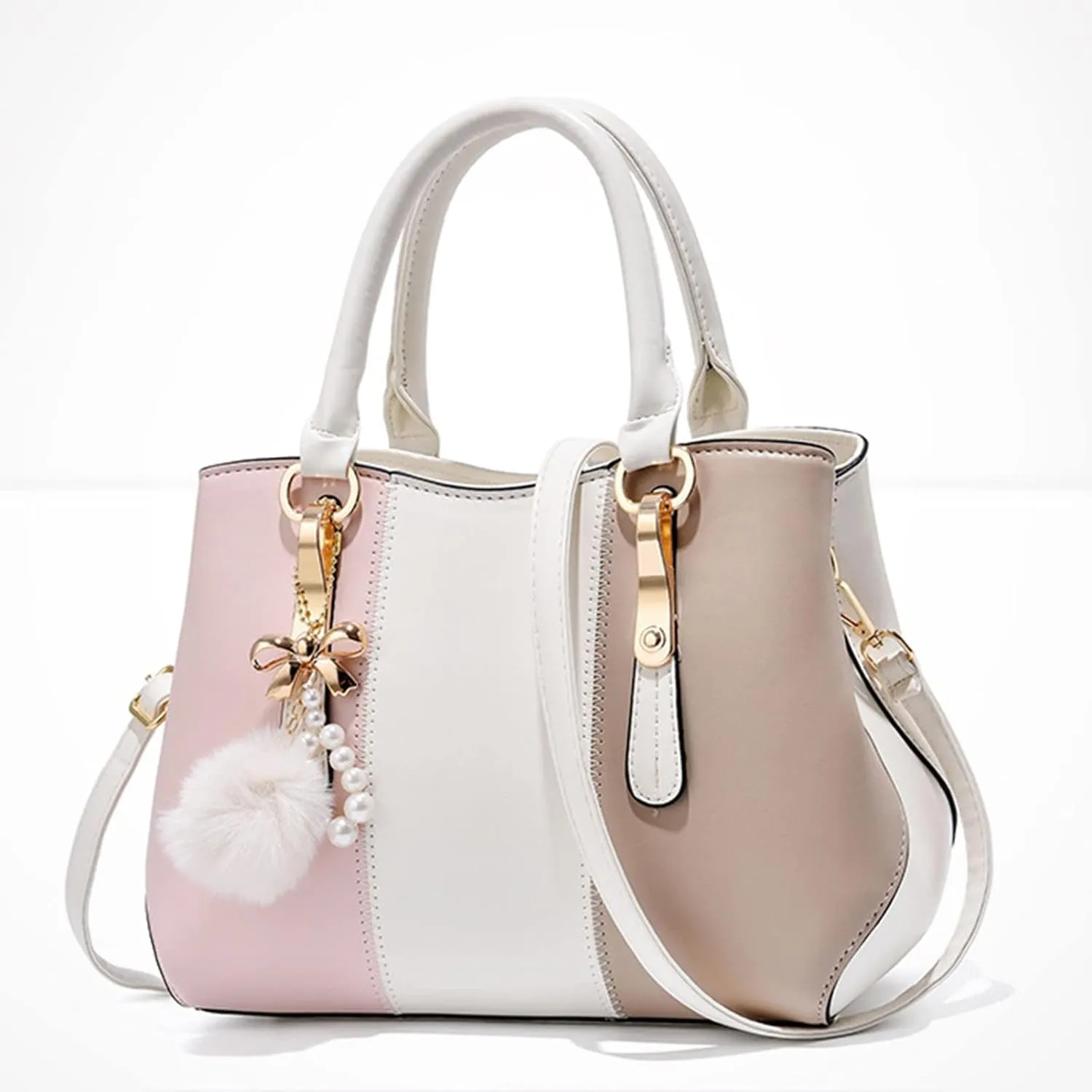 Women's Classic Satchel Bags Fashion Versatile Satchel Purses with Multi Zipper Pocket Elegant Sling Bag
