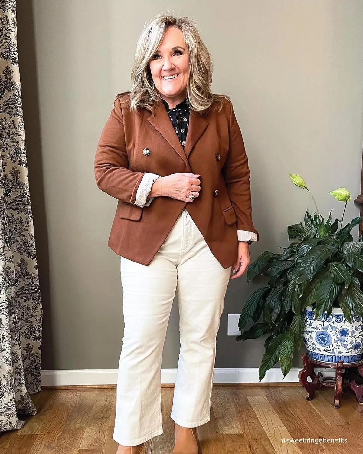 Women's Double Breasted Blazer, Casual Work Wear, Fitted Blazer Jacket Open Front Long Sleeve Suit Jacket
