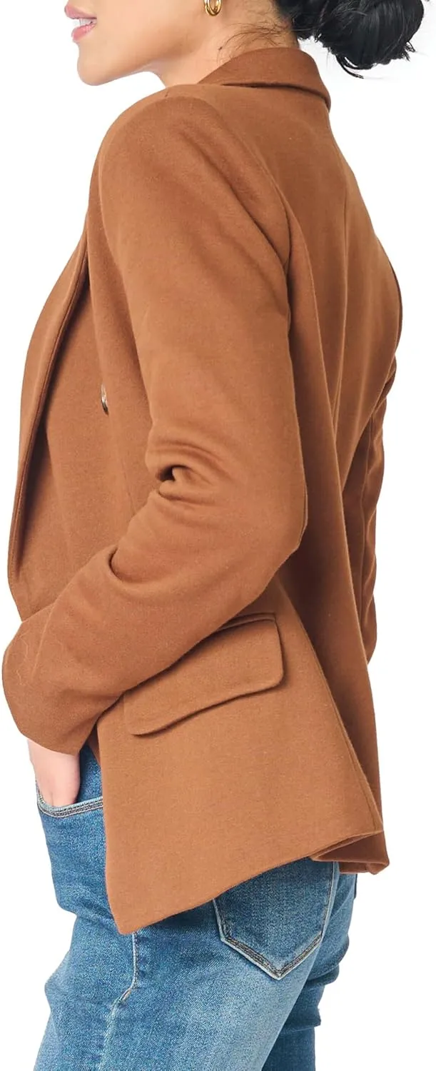 Women's Double Breasted Blazer, Casual Work Wear, Fitted Blazer Jacket Open Front Long Sleeve Suit Jacket