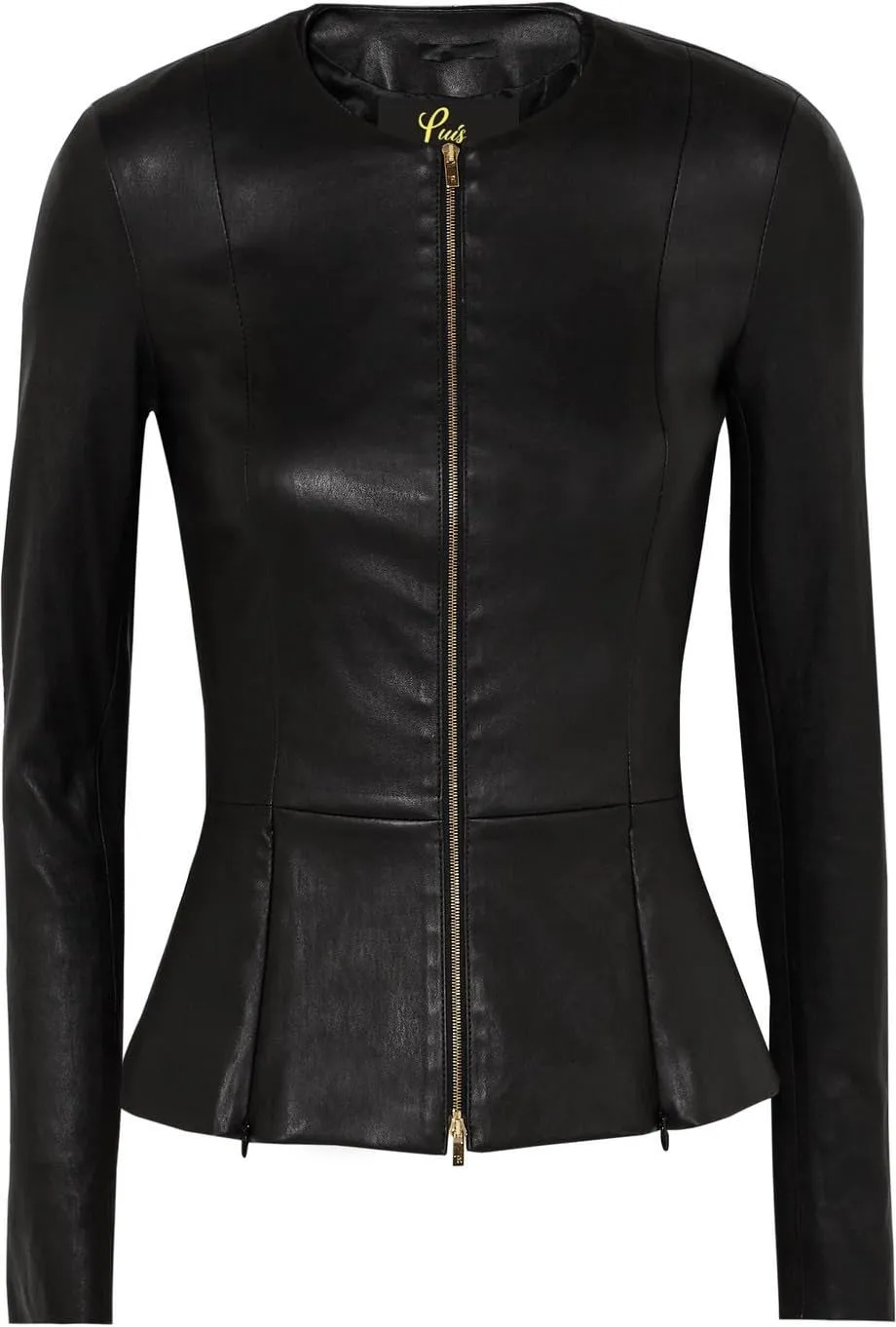Womens Drowned Black Biker Lambskin Genuine Leather Jacket, Biker Jacket