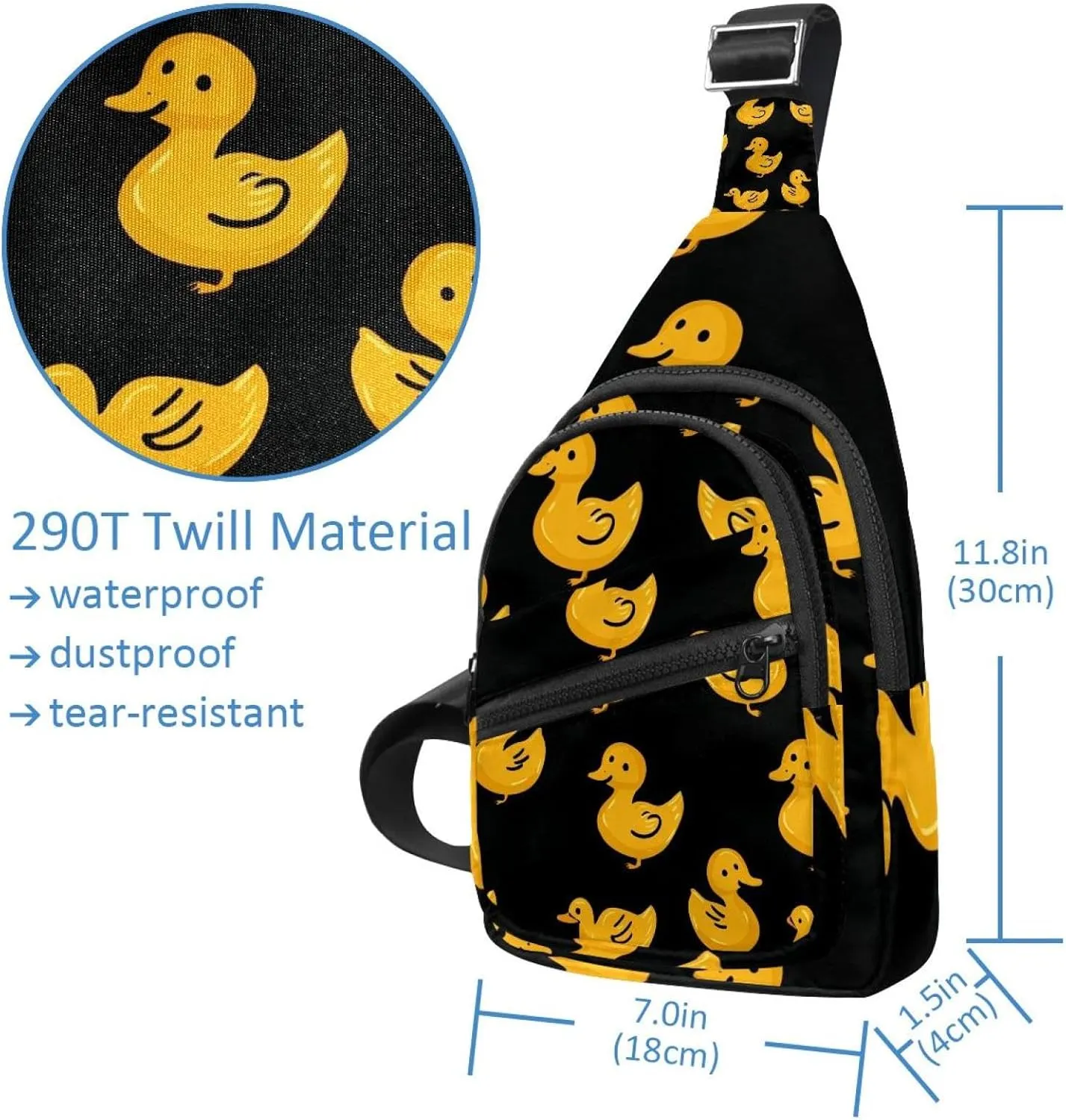 Women's Sling Backpack, Yellow cheerful ducklings (1)