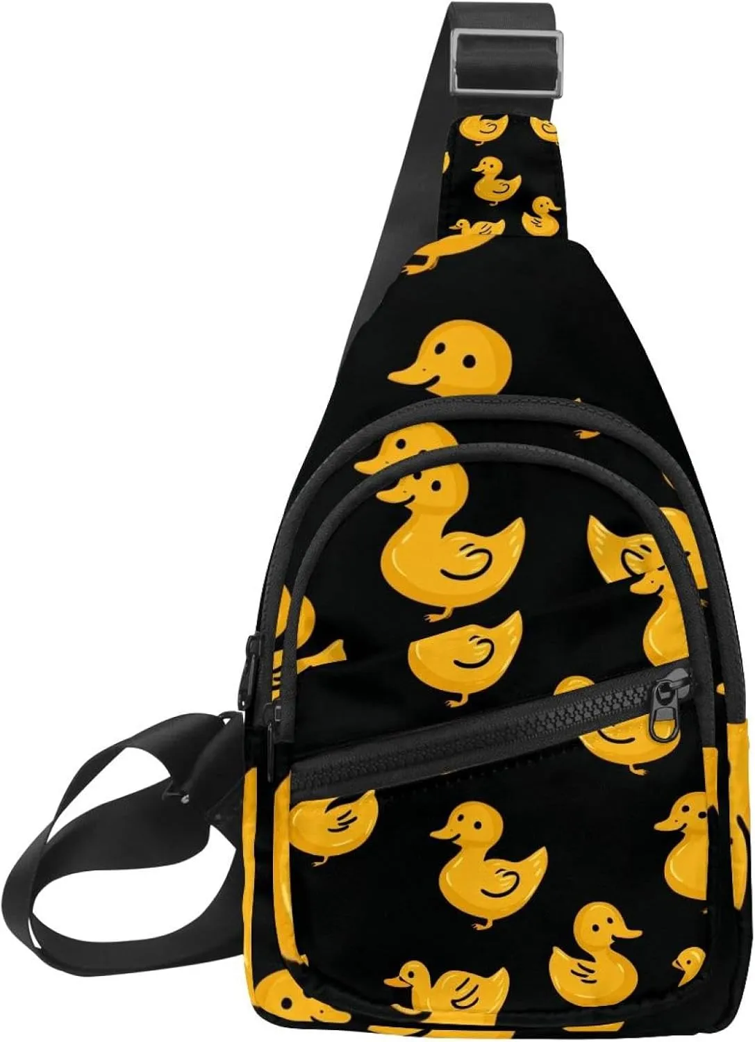 Women's Sling Backpack, Yellow cheerful ducklings (1)
