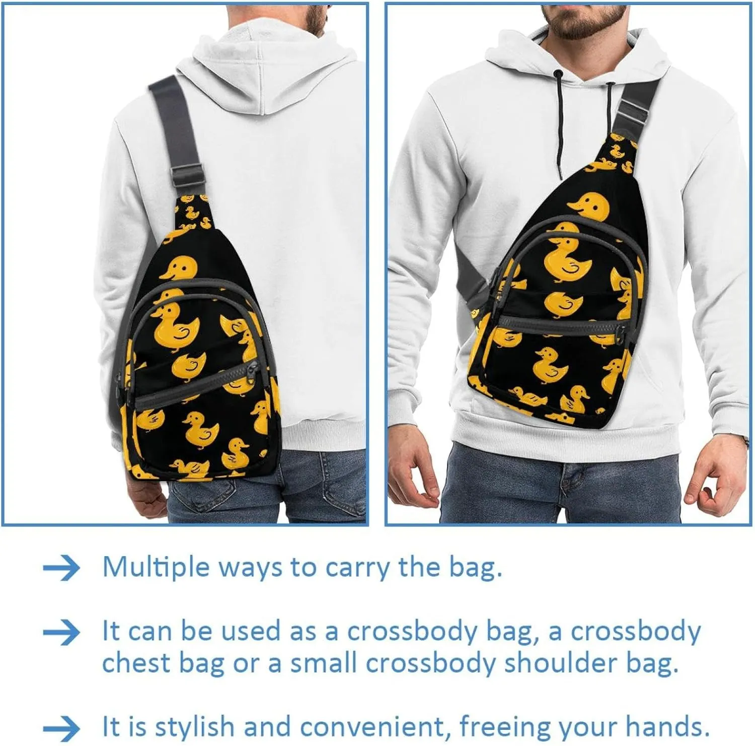 Women's Sling Backpack, Yellow cheerful ducklings (1)
