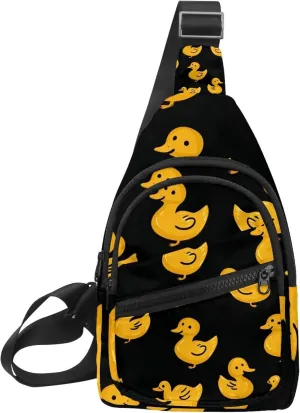 Women's Sling Backpack, Yellow cheerful ducklings (1)