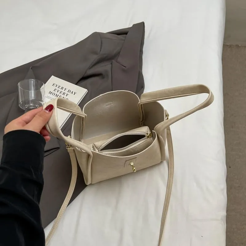 Women's Small Bucket Tote Bag - Trendy Vintage Hobo Crossbody Bag for Work Travel