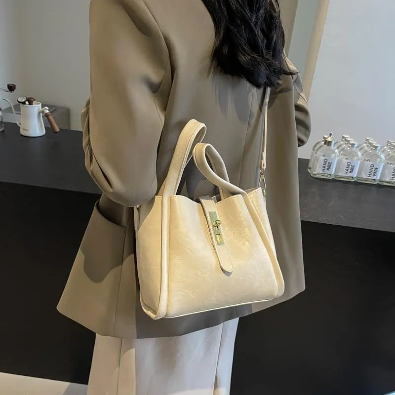 Women's Small Bucket Tote Bag - Trendy Vintage Hobo Crossbody Bag for Work Travel