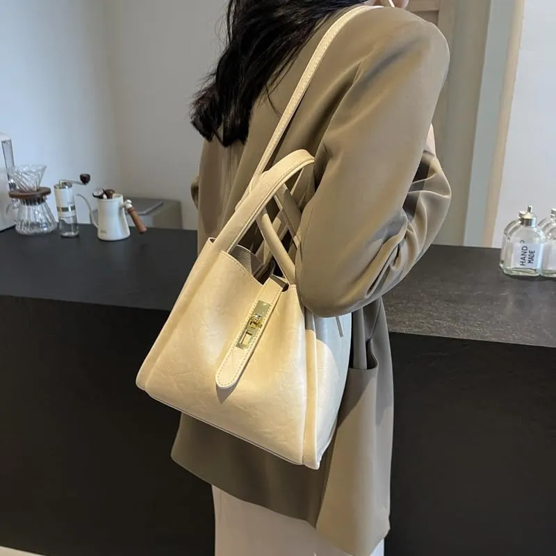 Women's Small Bucket Tote Bag - Trendy Vintage Hobo Crossbody Bag for Work Travel