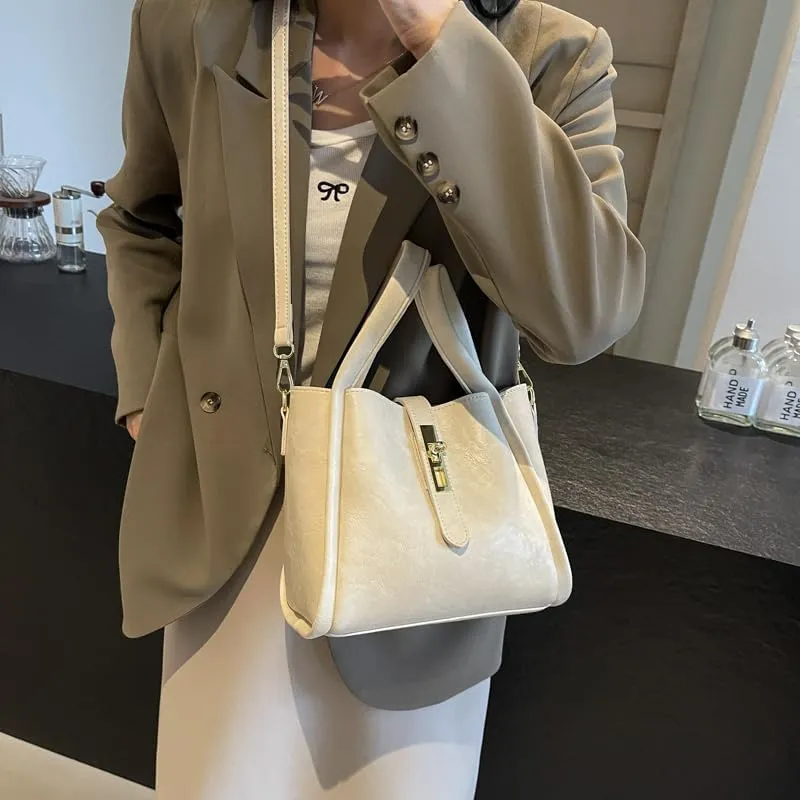 Women's Small Bucket Tote Bag - Trendy Vintage Hobo Crossbody Bag for Work Travel