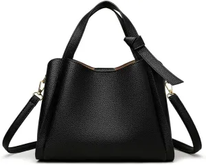 Women's Soft Leather Handbag - Elegant Top Handle Versatile Bucket Tote for Daily Use, Fashionable Shoulder Bag
