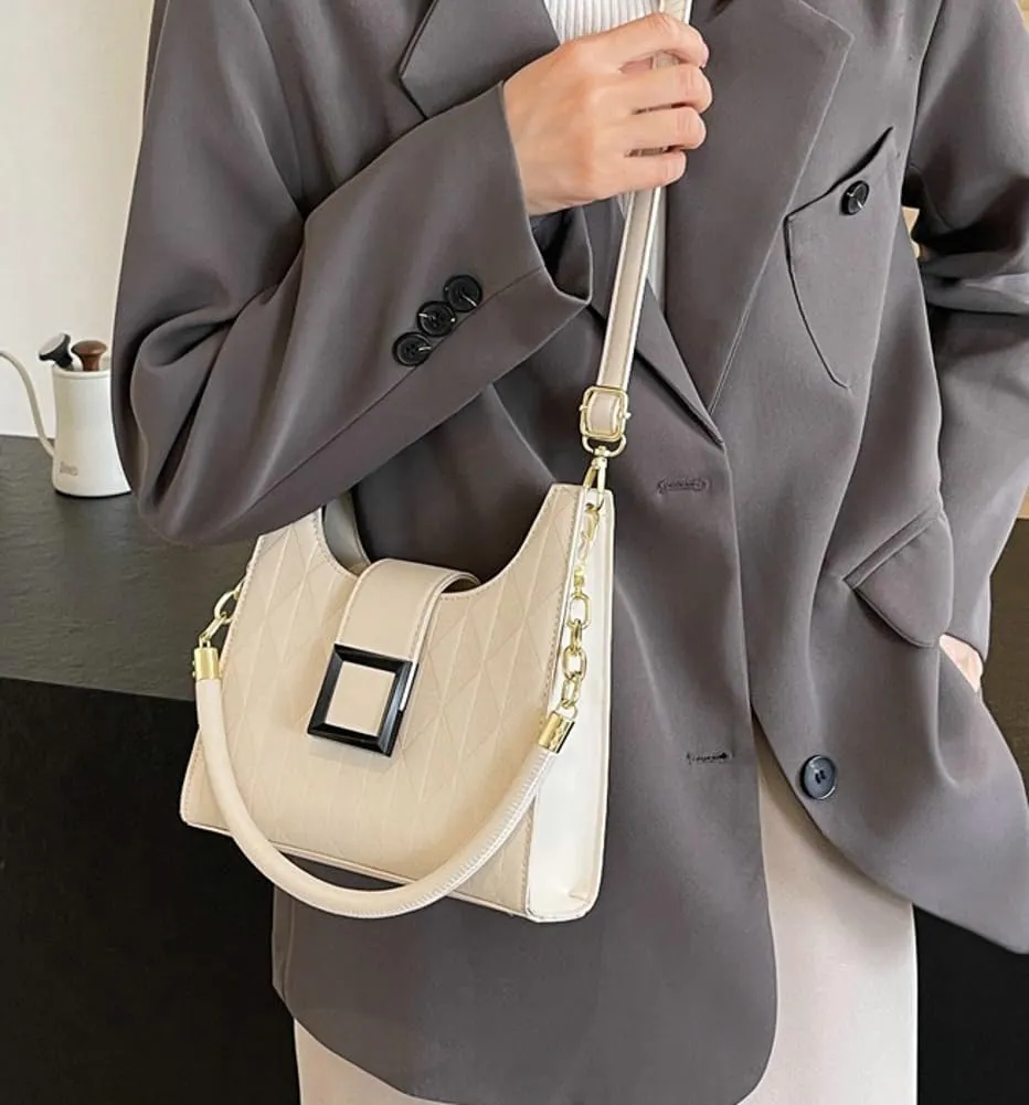 Womens Vegan Leather Shoulder Bag Purse Trendy Hobo Bag Crossbody Bag Everyday Tote Handbag