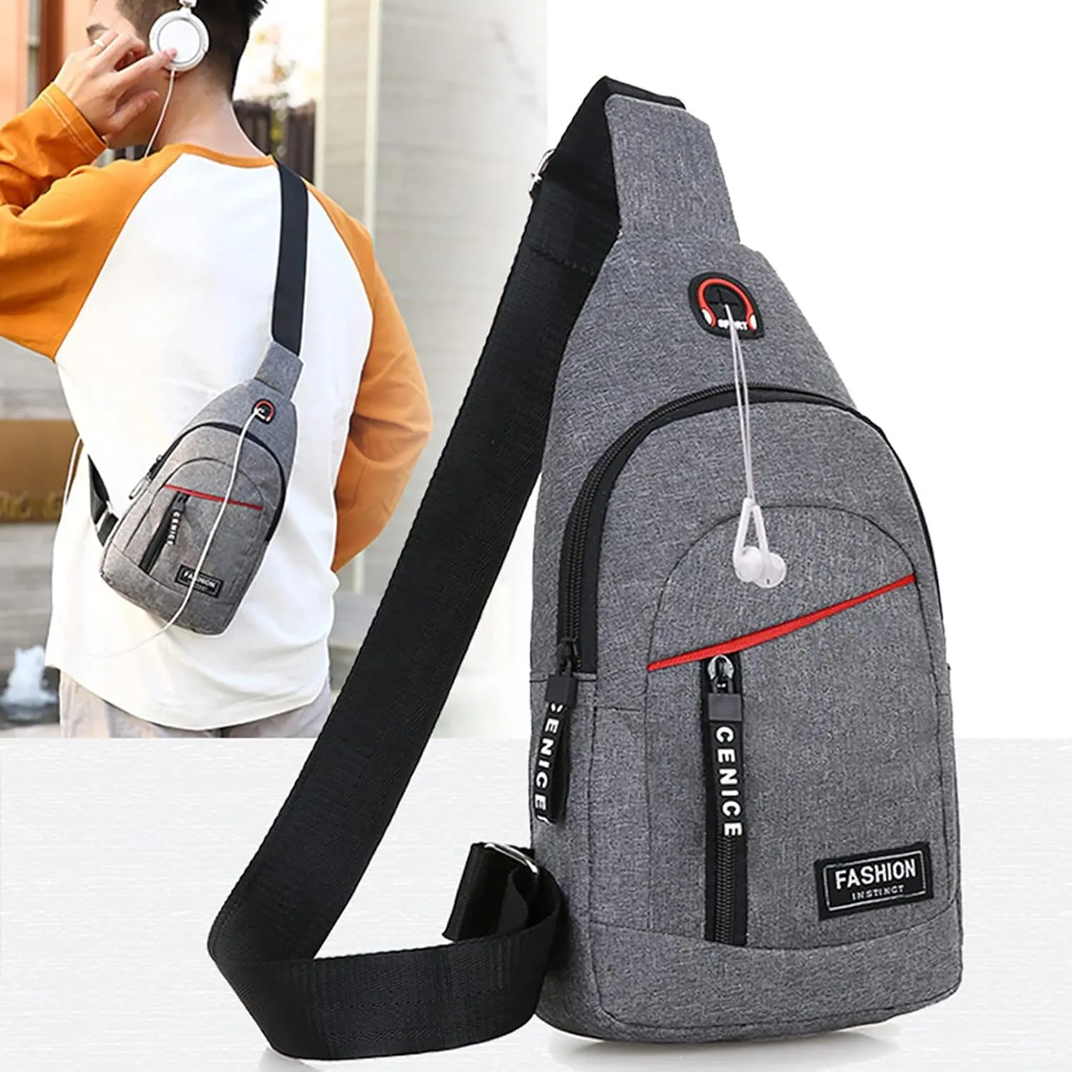 Women's Waterproof Leather Crossbody Purses Cute Designer Handbags Shoulder Bags Stylish Versatile Bag(Grey)