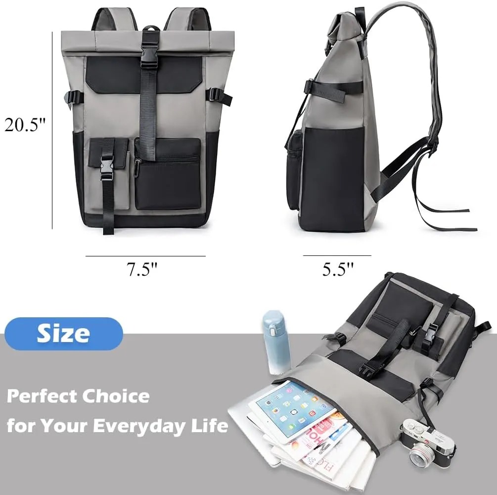Work Backpack for Men, 15.6 Inch Commuter Laptop Backpack, Tote Backpack Daily Daypack (Dark Grey   Black)