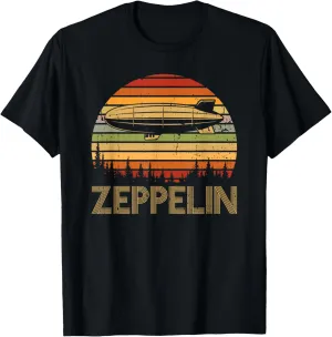 Zeppelin Retro Vintage Sunset 70s 80s Dirigible Airship T-Shirt
